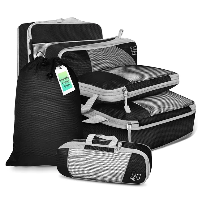 6PCS Travel Compressed Packing Cubes Storage Organizer Set