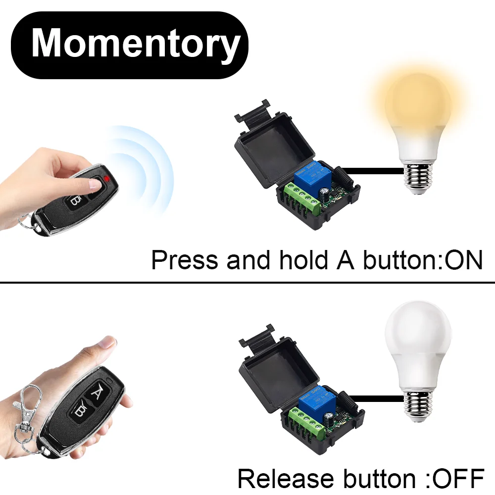 Interruttore 4 Canali 12V Con Telecomando 433MHz - Controllo Remoto Per Luci, Motori E Porte - Foto 6
