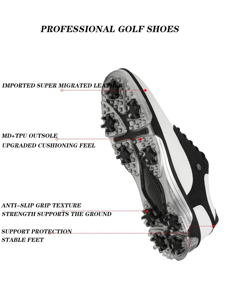 Description Picture 5 of item2024 Golf Shoes Men X21 Waterproof Anti-slip Studs Golf Outdoor Training Luxury Brand Sport Shoes Designer Leather Golf Sneakers