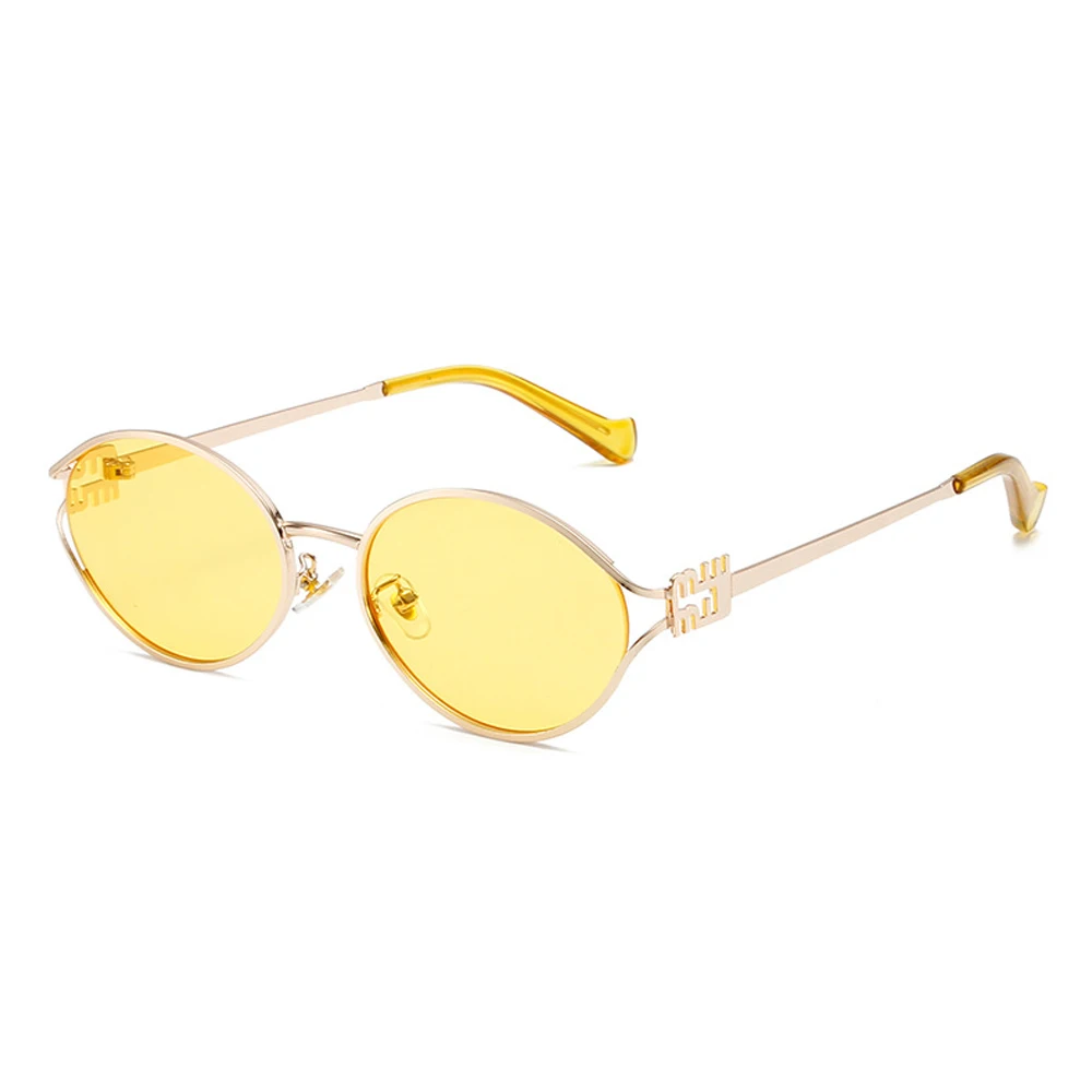 موضة البيضاوي النظارات الشمسية النساء الرجال الفاخ...