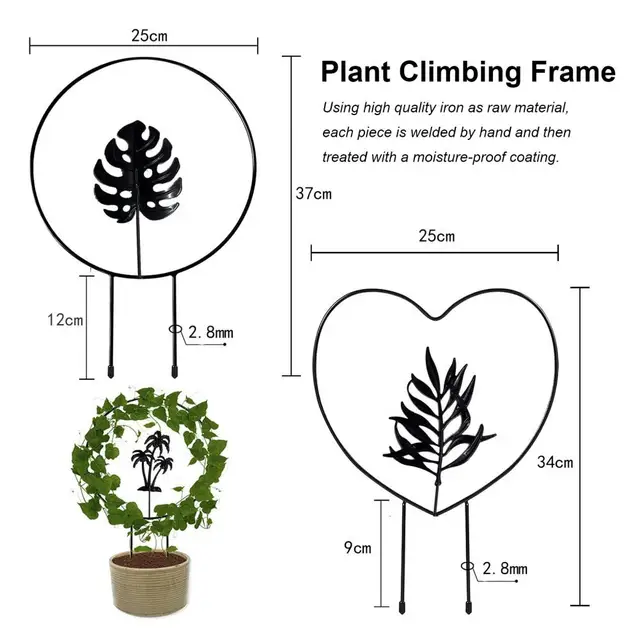 Kerti Cserepes Növényi Tartó Rács Rozsdamentes Nedvességálló Bevonat Stabil Szerkezetű Vasnövény Hegymászó Keret Az Udvarhoz - Image 6