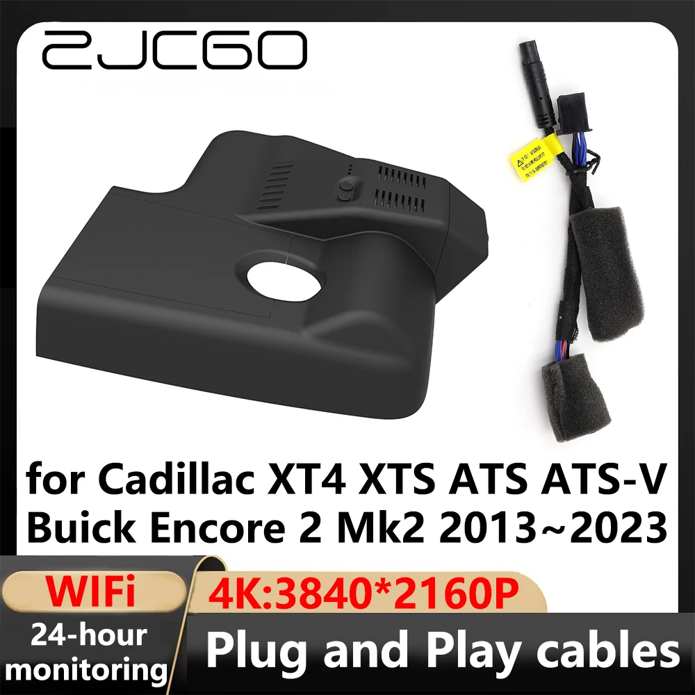 

ZJCGO 4K Wifi 3840*2160 Car DVR Dash Cam Camera Video Recorder for Cadillac XT4 XTS ATS ATS-V Buick Encore 2 Mk2 2013~2023