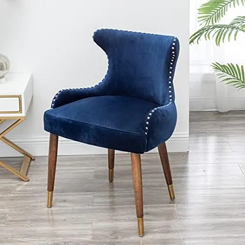 

Velvet Upholstered Nailhead Trim Accent Chair, Gray