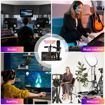 Podcast Mixer Equipment Microphone Bundle Kit,BM-800 Podcast Microphone Set 2025 3