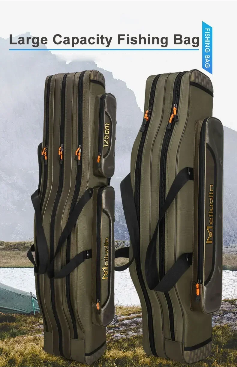 S3a3c9f30b7cb4c44a9f2a78bce3dbea7G Fishing Rod Storage Bag Oxford Cloth Multifunctional 1/2/3 Layer Large Capacity 80/90/100/120/125CM Fishing Rod Carrier Mallzona