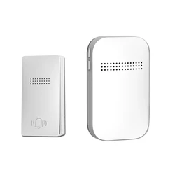 Waterproof Self-Powered Wireless Doorbell with Kinetic Chime - UK (White 1V1)