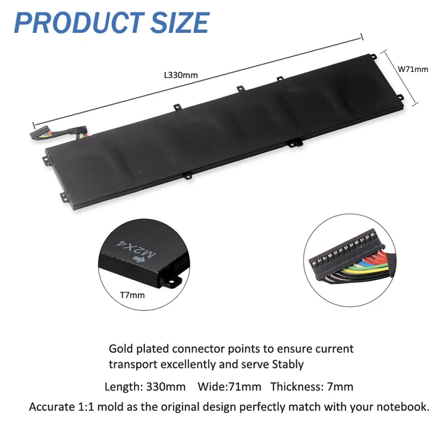 Dell 6GTPY 97Wh Laptop Battery, Battery Type: Lithium-Ion, Battery