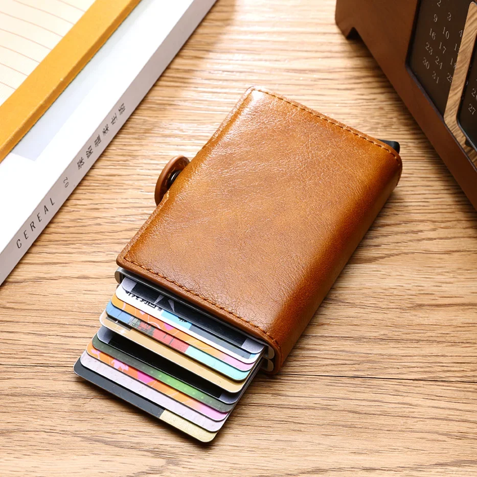 Anti Rfid Credit Card Holder Mens 14 Bank Cardholder Case Wallet Metal Minimalist Wallet Money Bag