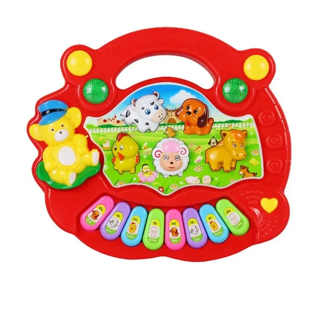 Educational games Kids Baby Musical Toy with Animal Sound Piano Keyboard Electric  for Children Flashing Light  Instrument Gifts 2