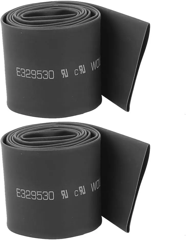 

Keszoox 2Pcs 30mm Diameter Black Polyolefin Heat Shrink Tube Shrinkable Sleeving 90cm Long