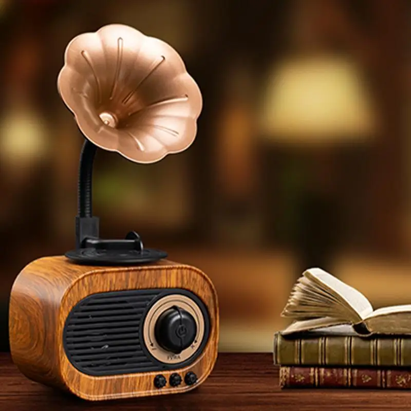 Gramophone Shape Old Fashioned Style Wireless BT Speaker Jewelry Box Home Decor Mother's Day Valentine's Gift_voghion.com