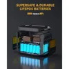 3096Wh Solar Generator, FlashSpeed 1500 Power Station Bundle with Extra Battery & 400W Solar Panel, 1500W (3000W Peak) 3