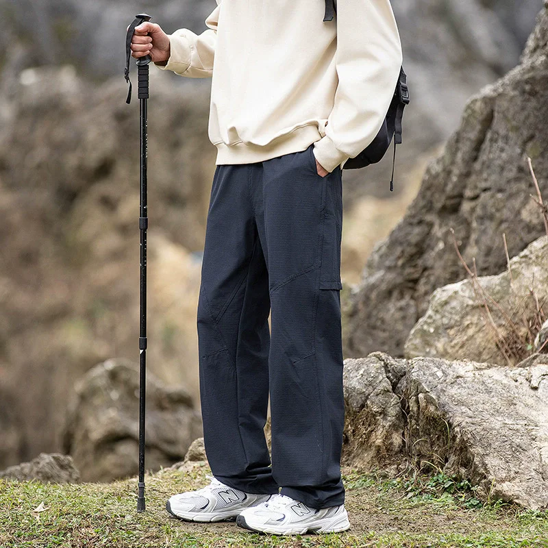 Outdoor Casual Work Pants Men's Waterproof Sports Drawstring Trousers Couple Model Paratrooper Pants Breathable Windproof 3