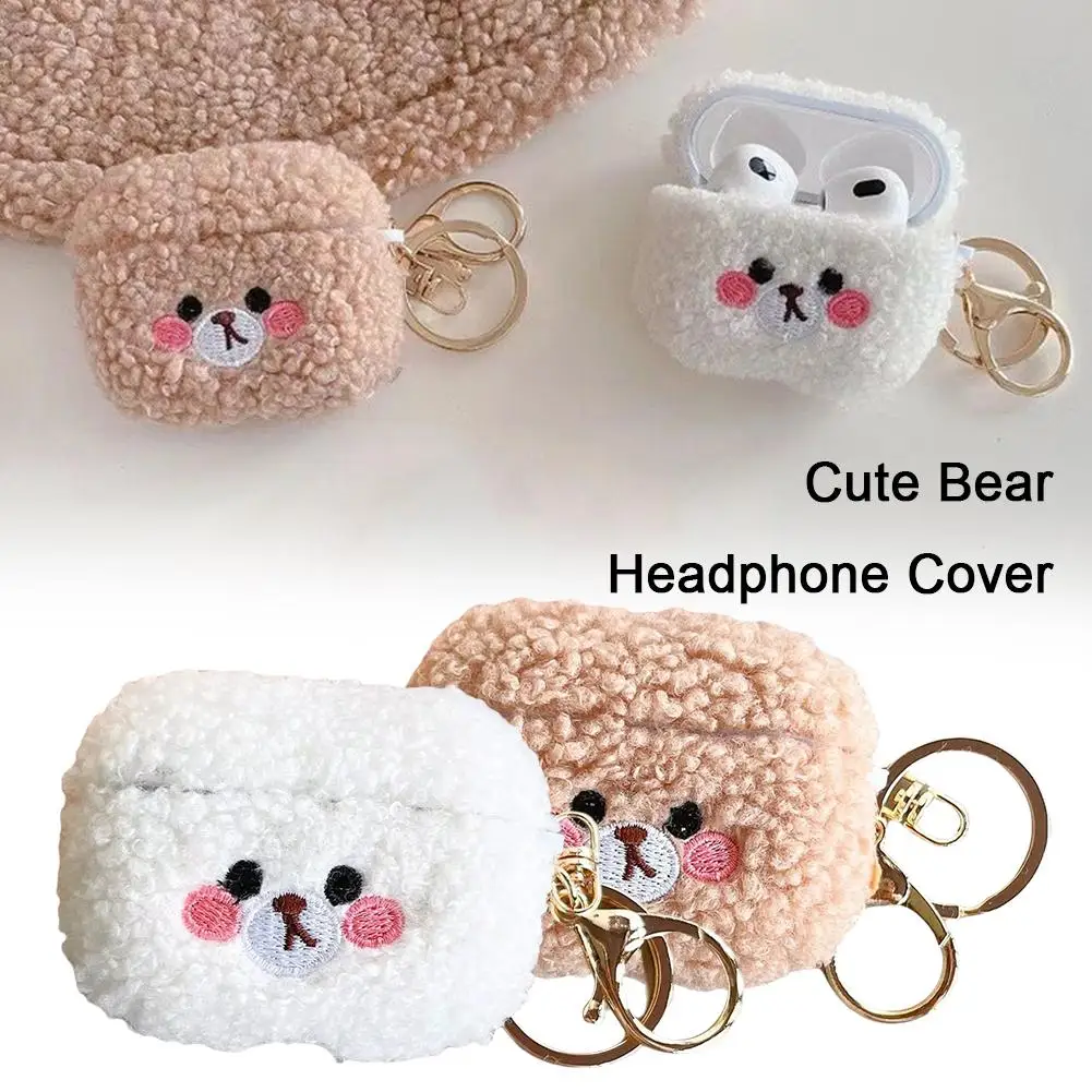 

Cute Bear Earphones Case for Airpods 1/2/3/Pro TPU Protective Case with Keychain For Apple Airpods Accessories Girls R9O3