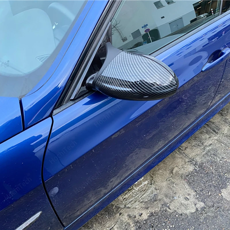 1pair For BMW E87 E81 E82 E90 E91 E92 E93 Rear View Side Case Trim ABS Carbon Fiber Style Car Rearview Mirror Cover