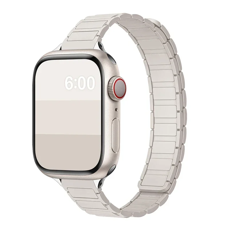 Women's Slim Silicone Magnetic Bracelet Watch Band with Strap