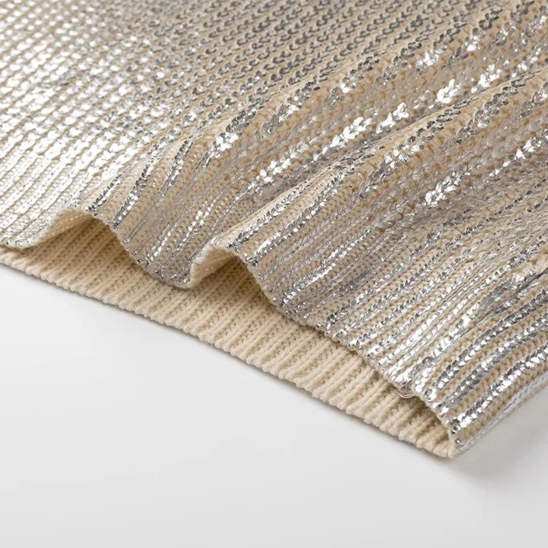 S3a3d38e160194be0b0b3dd7929f90a8eb Sequins Knitted Sweaters For Women Autumn Winter Pullover Long Sleeve Metallic Hoodie Shiny Elegant Female All-match Coats Mallzona