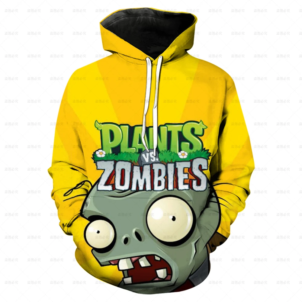 

Spring Children's Cartoon Hoodie Plant vs Zombie cosplay Sweatshirt Long sleeved Children's Cartoon Boy/Girl Top 4T-14T Top