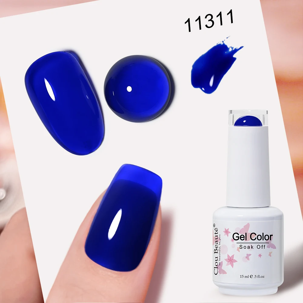Clou Beaute Full Coverage Dark Red and Grey Gel Nail Polish