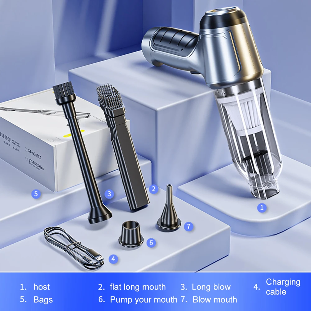 

3 In 1 Upgrade Car Vacuum Cleaner Air Blower Wireless Handheld Rechargeable Electronic Cleaning Appliance