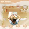Wooden Kids Desk and Chair Set with Storage for Ages 5-12 in White