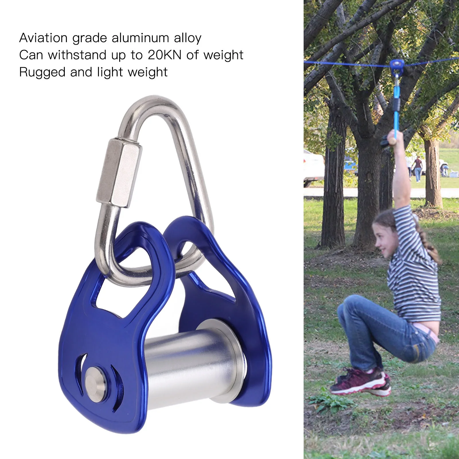 야외 스포츠 풀리 슬라이더 지퍼라인 풀리, 어린이 및 성인용 훈련용 장애물 코스, 슬랙라인 풀리 슬라이더 지퍼라인 풀리