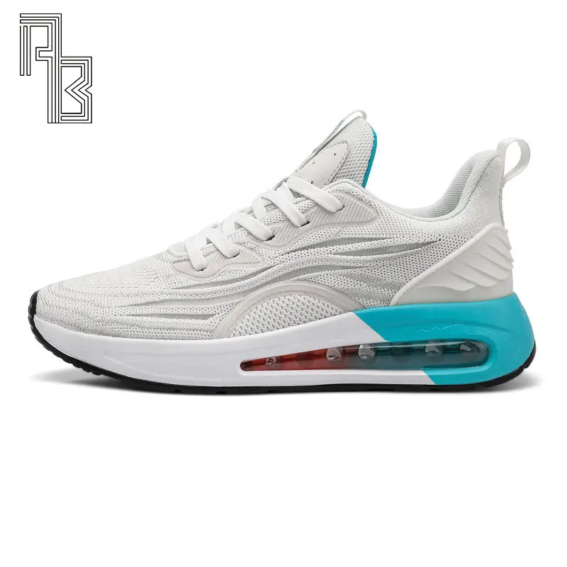 

Men Fashion Running Air-cushion Sneakers Platform Solid Color Flats Man Shoes Casual Breathable Wedge Heel Male Walking Sneaker