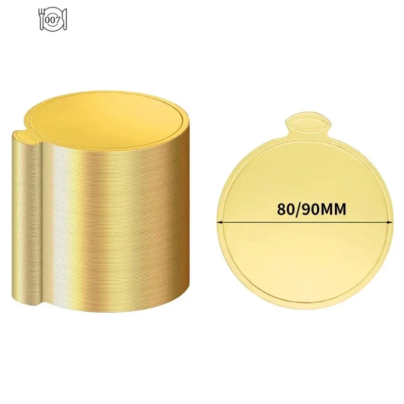 8/9cm Cake Base Disposable Round Mousse Dessert Board Food Paper Mat Cake Display Tray Baking Accessories Tools 100 Pcs