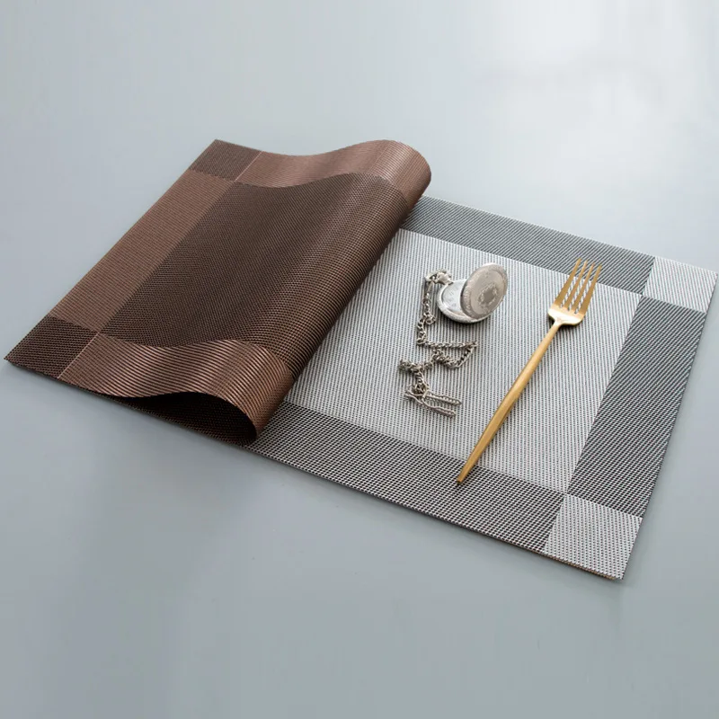 Set of 4/6 Modern Non-Slip Washable PVC Table Mats - Stylish Dining Table Placemats with Coasters