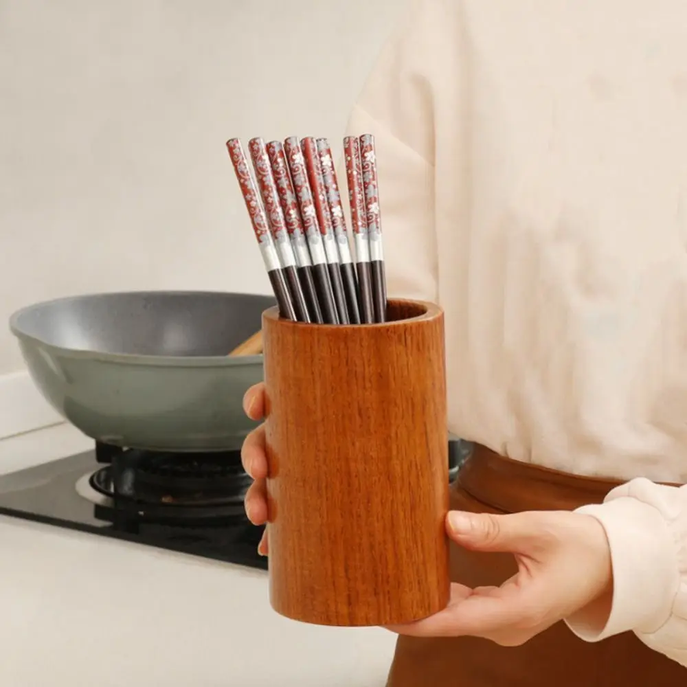 Chopstick Cage Solid Wood Chopsticks Storage Holders Kitchen Drain Storage Rack Cutlery Storage Shelf Kitchen Accessories