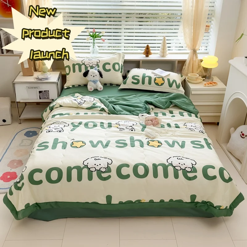 Summer Quilt Thin Cartoon Print Air conditioning Lightweight Comforter Four-season 150 Single Bed