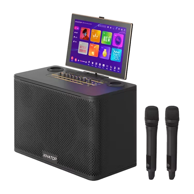 XIHATOP Outdoor Square Dance Song Machine with Display Screen High Power K Song Live Karaoke Machine