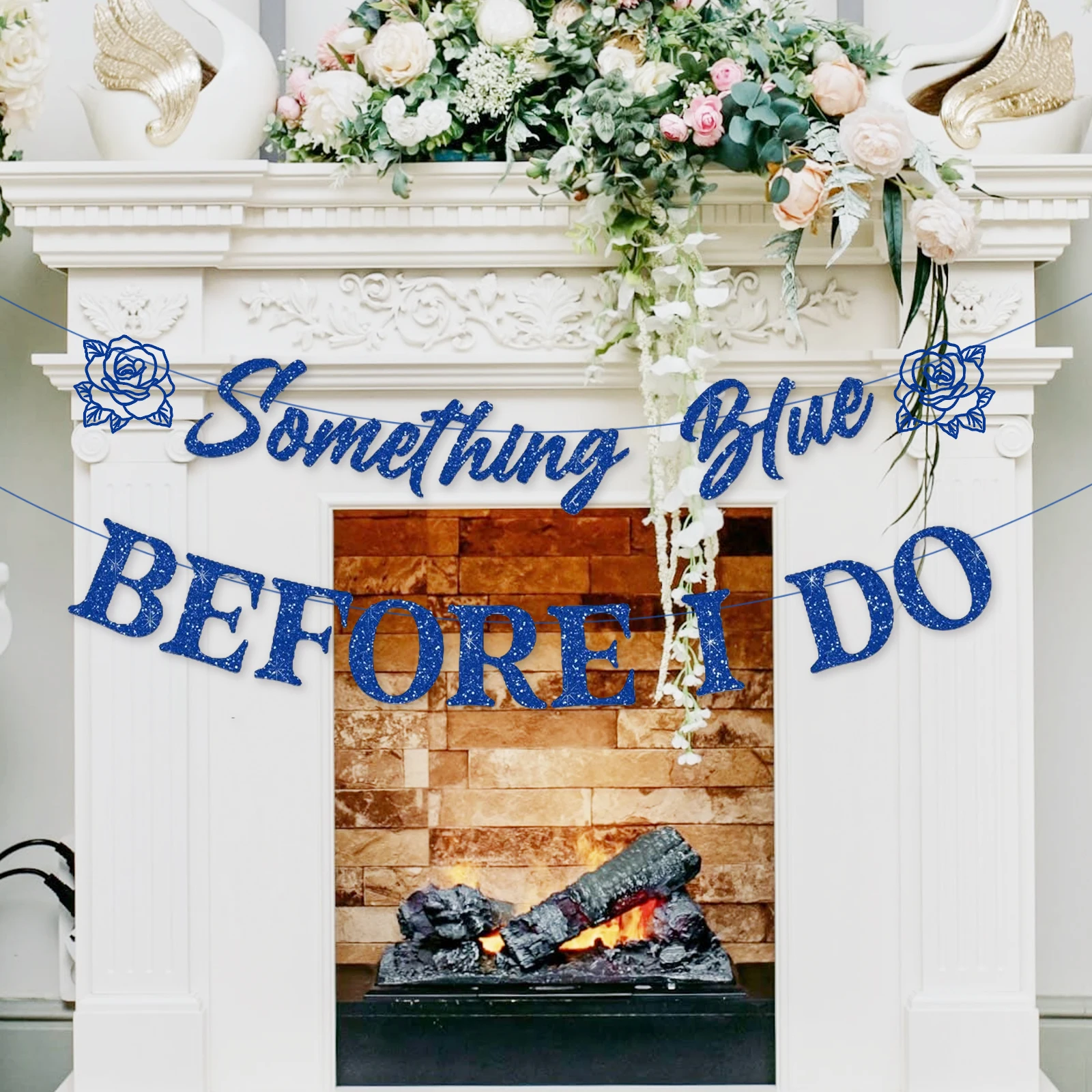 Elegant Blue Bridal Shower & Bachelorette Party Banner