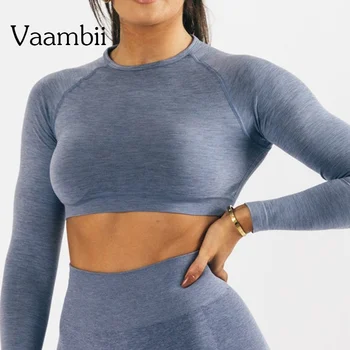 Magliette da allenamento in palestra senza cuciture magliette sportive a maniche lunghe magliette sportive da donna abbigliamento sportivo abbigliamento sportivo abbigliamento da Yoga