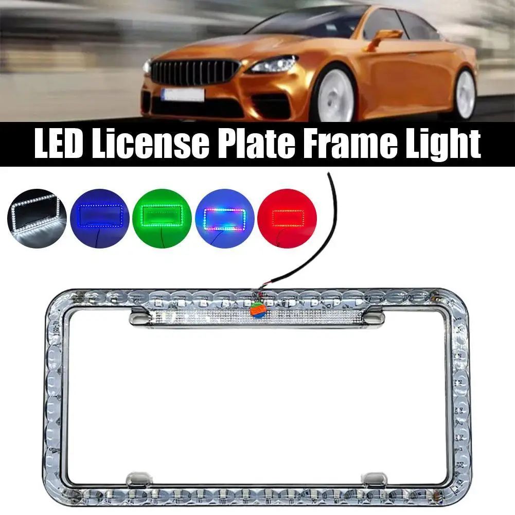 

1x 54 LED 12V Car Rear License Plate Frame LED Lights with Multiple Light Modes