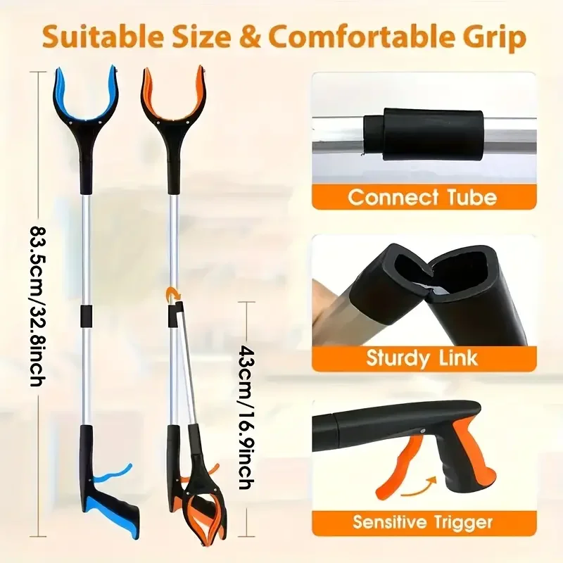 1pc Garbage Picker Grabber With 360° Rotating Clamp Lightweight Heavy Duty Grabber For Seniors 32 Inch Grabber Trash Pickup Tool 5