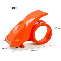 Heavy Duty Ergonomic Tape Dispenser - Professional 50mm Packing Tool with Smooth Roller (2pcs orange)