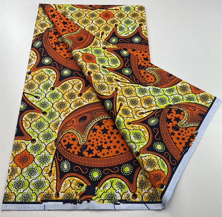 Fabric 100% Cotton Batik Ankara Fabric For Dress Newest Guaranteed Veritable Real African Wax Prints 6Yards S01 6