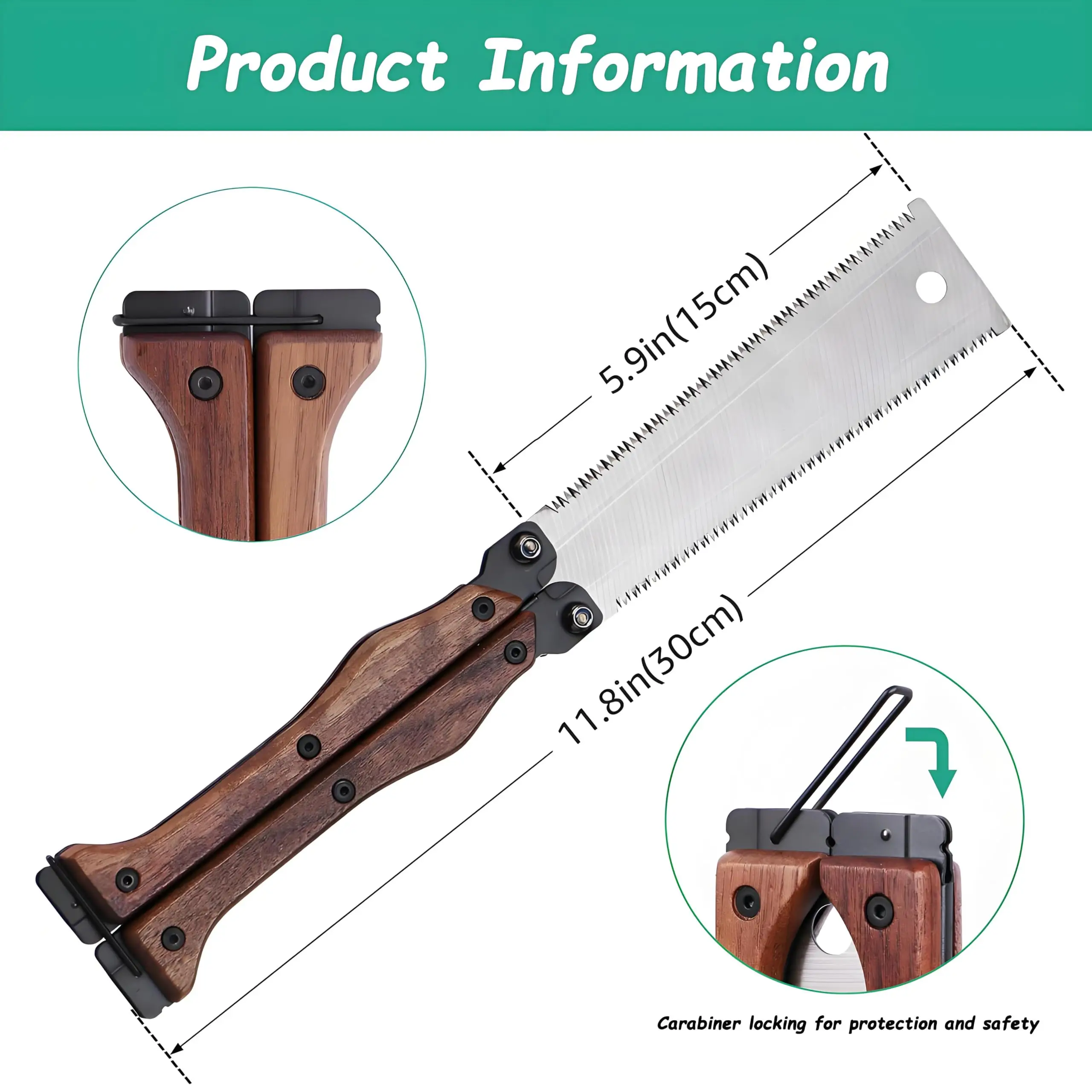Folding Hand Saw, 5.5 Inch Small Handsaw 11/15TPI Double Edges Pull Saw SK5 Steel Wood Saw for Woodworking Camping