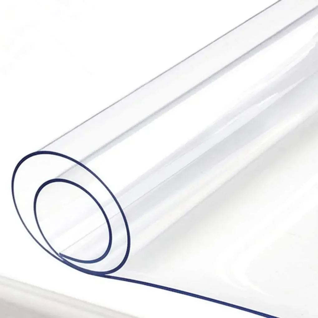 Clear Vinyl Tablecloth Cover, Plastic Table Cover Rectangular, Crystal Clear Plastic Table Cover Protector for Dining Table 5