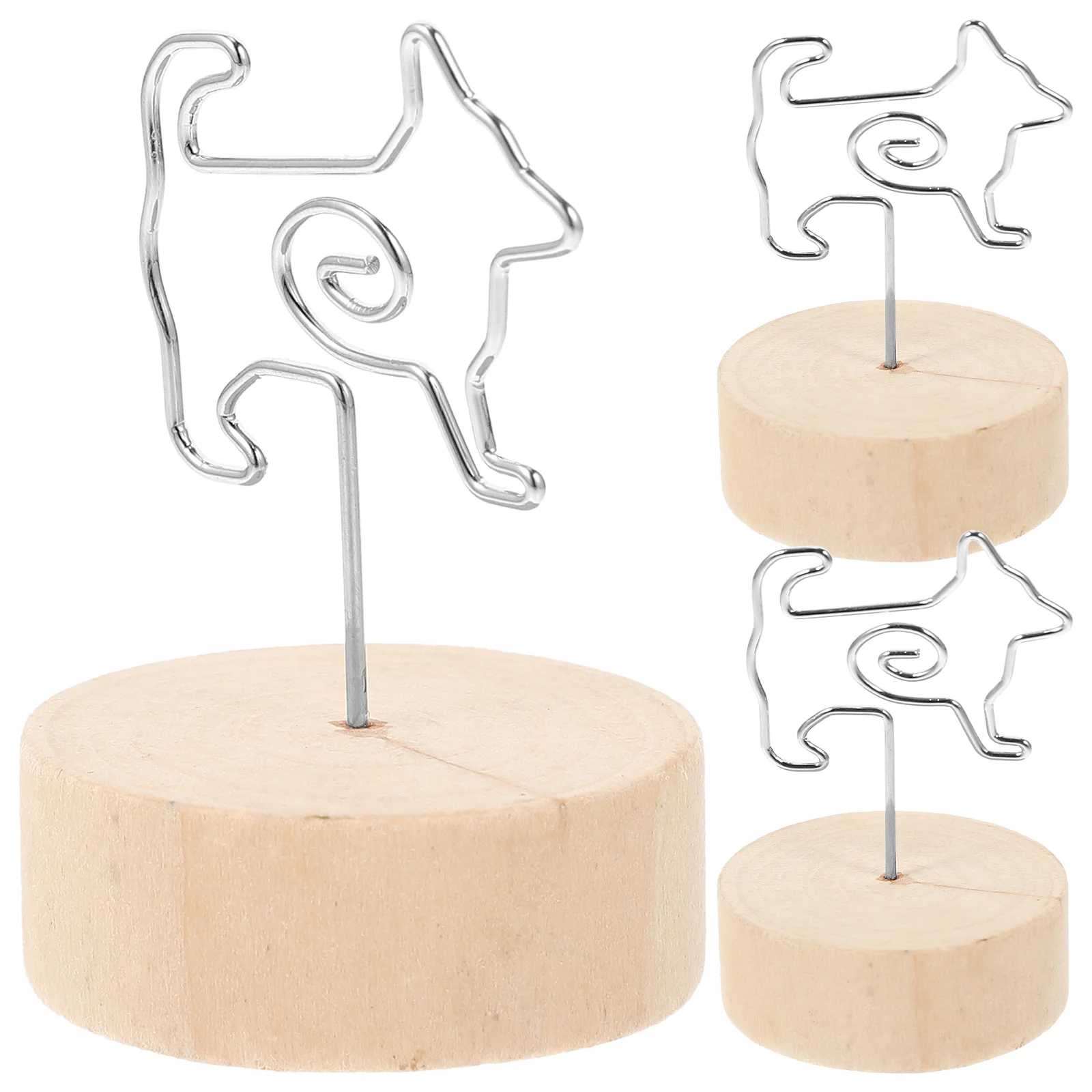

Place Card Holders Dog Table Card Holders Picture Stand Wire Number Photo Holder Wooden Base Desk Name Memo Menu Clips Wedding