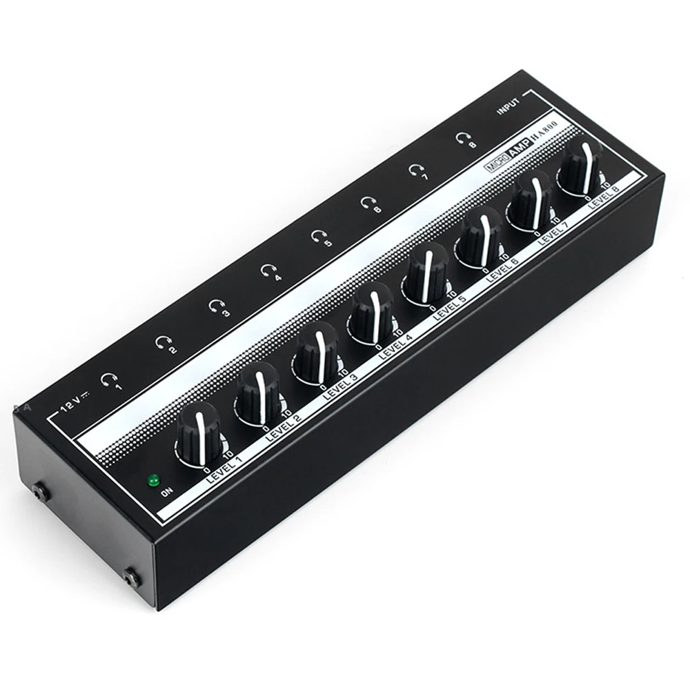 

Ultra-Compact 8-Channel HA800A Headphone Amplifier Headphone Audio HA800 Stereo Audio Amplifier Mixer for Outdoor Performance