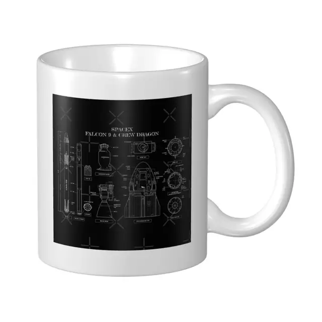 SpaceX Falcon 9 - Crew Dragon Arab tazas de café Regalo para mamá soporte taza vasos de café 1