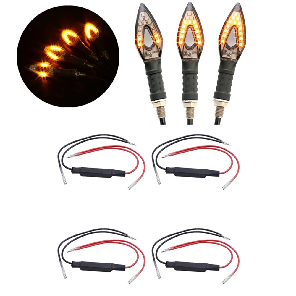 

Motorcycle LED Turn Signal Resistor 12V Indicator Light Troubleshooting Error Correction Flashing Light Controller Accessories
