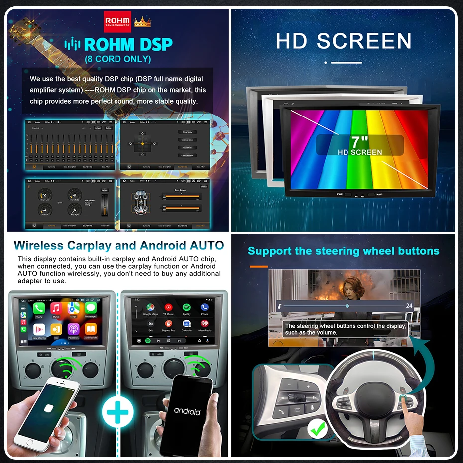 Android 14 Radio de coche para Opel Astra H J Vectra Vauxhall Antara Zafira Corsa C D Vivaro Meriva Veda inalámbrico CarPlay Android Auto 3