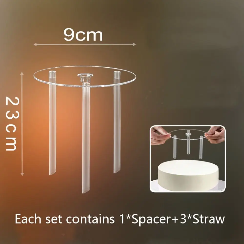 Transparent Multi-layer Cake Stand Cake Stands Support DIY Decor Round Board Plastic Straw Frame Tier Support Cake Stand Dessert Stand