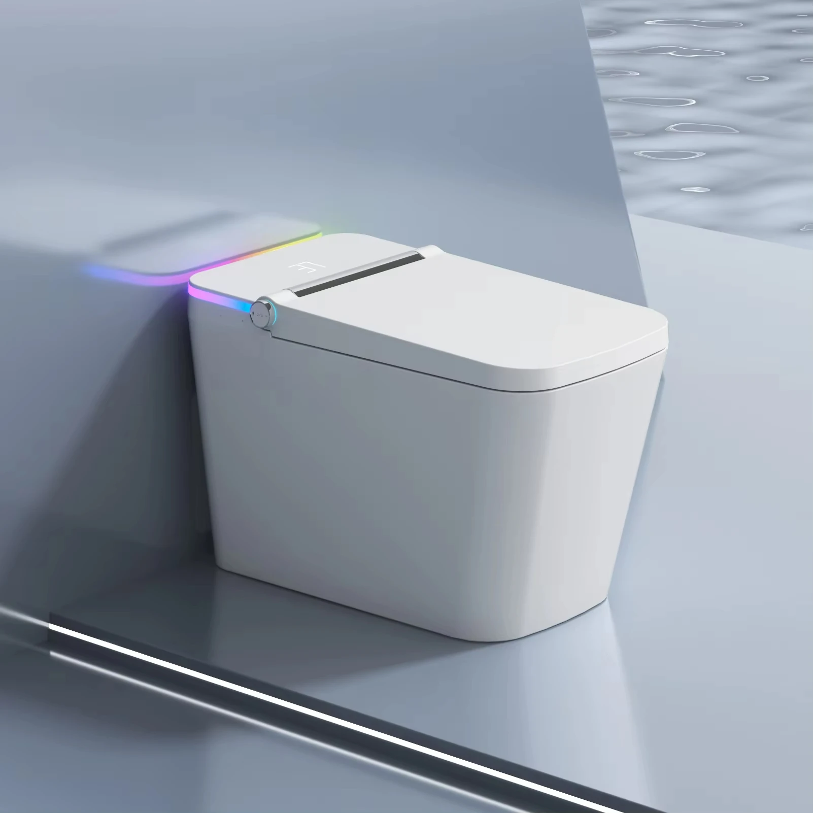 Intelligent High-End Automatic Ceramic Smart Toilet Bidet Square WC Bathroom Sanitary Ware Floor Mounted Round Toilet Bowl