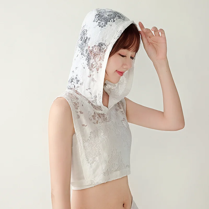 

New Lace Floral Hollow Women Fake Collar with Hoodie Cap Autumn Ladies Half-Shirts Sweater Decorative Clothes Accessories