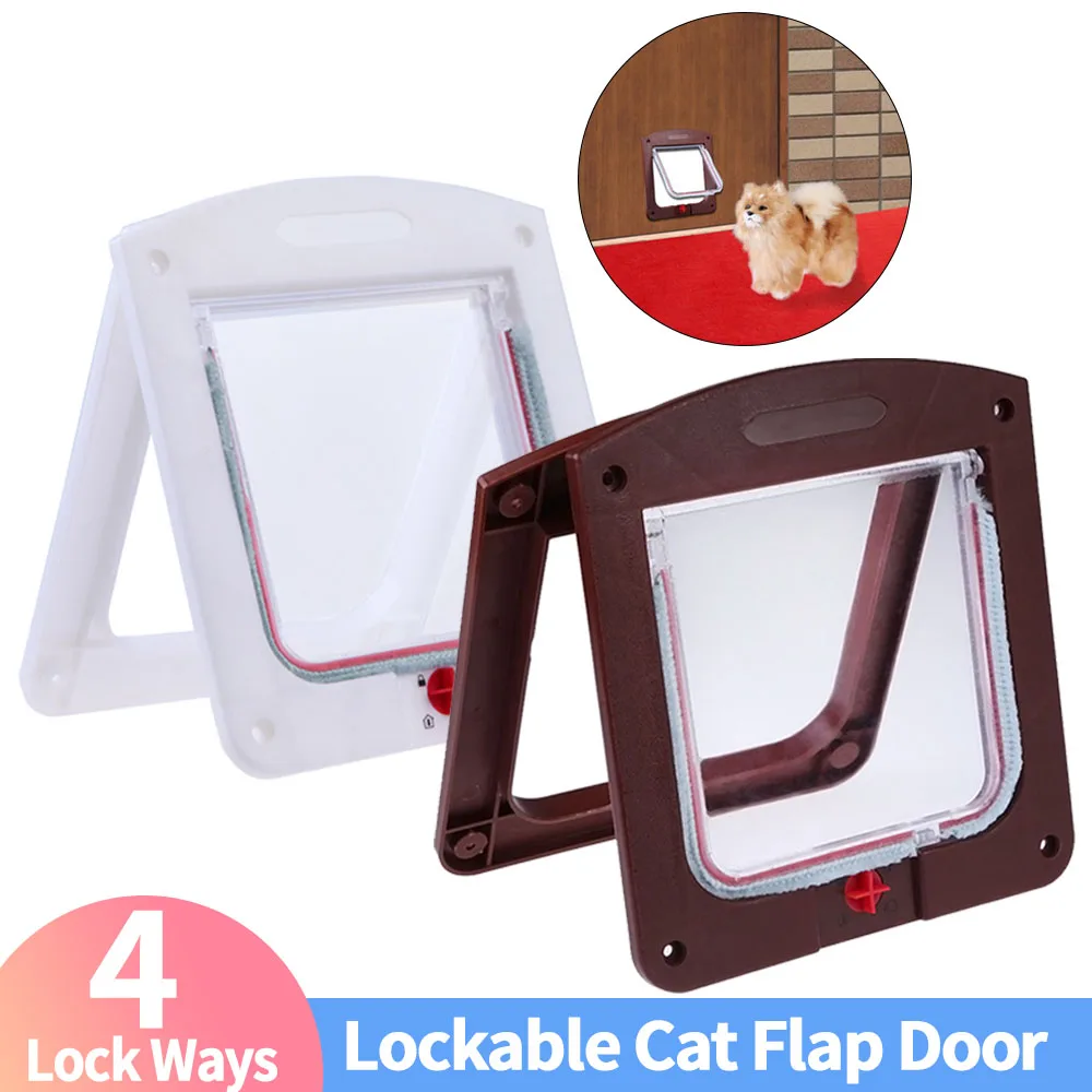 Lockable Kitten Dog Pet Lock Weatherproof Dog Interior Door Convenient Transparent Design for Cats Doggie Kittens cat door,pet door