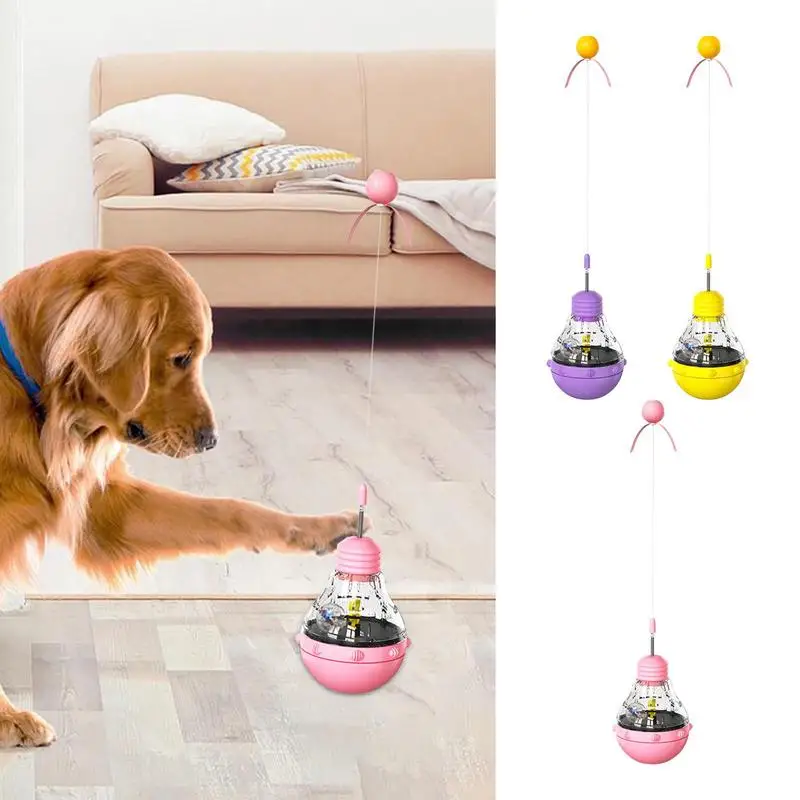 

Interactive Food Dispensing Treat Ball cat Tumbling Slow Feeder Bowl With Teasing Stick Kitten Feeder Toy Indoor Pet Supplies